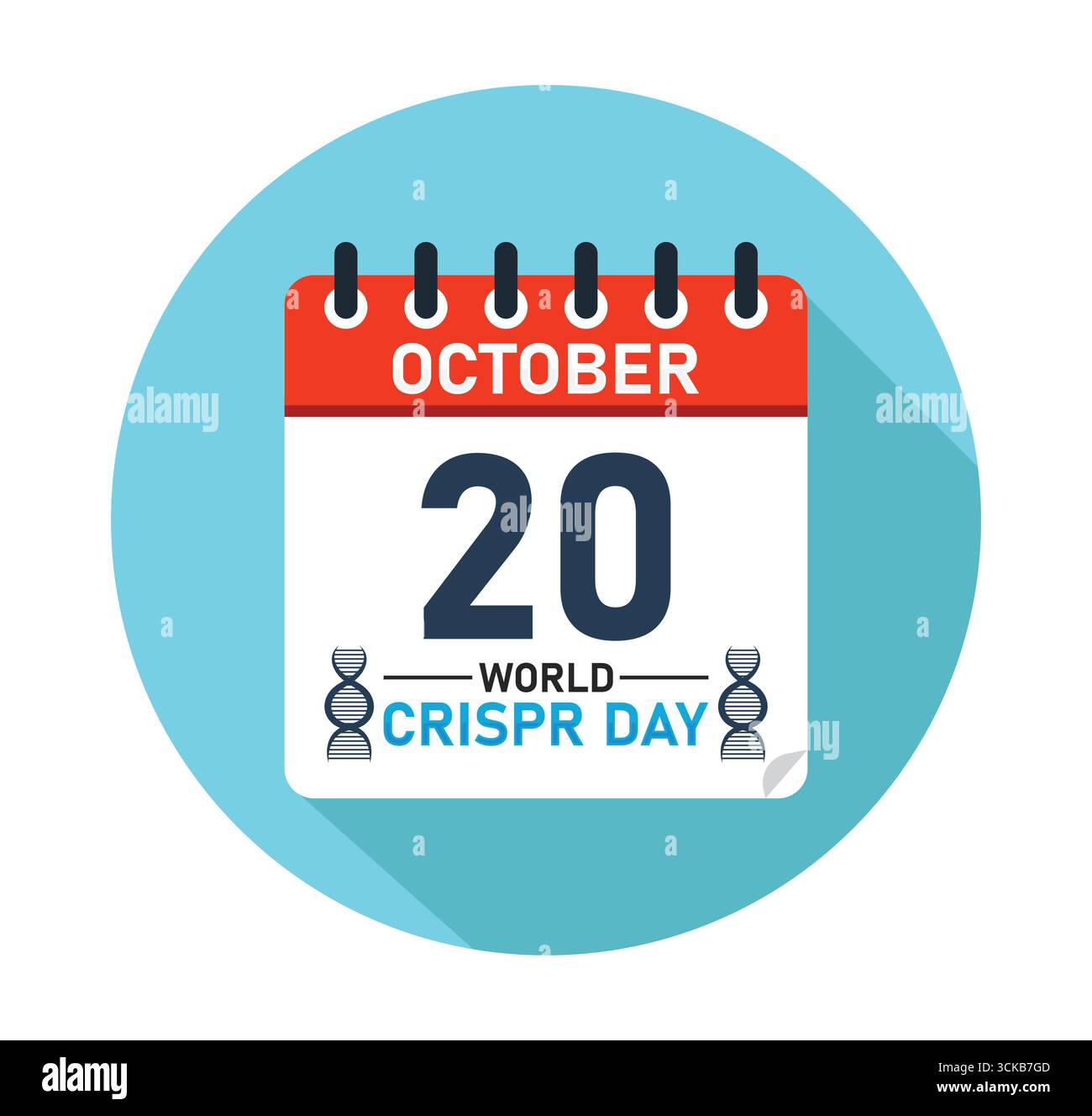 Giornata mondiale CRISPR 20 ottobre Calendario Graphic Design. banner per post sui social media. Illustrazione vettoriale Illustrazione Vettoriale