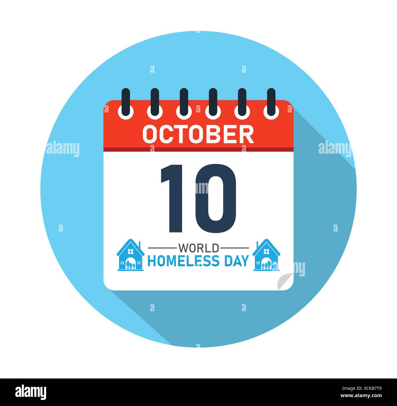 World Homeless Day 10 ottobre Calendario Graphic Design. banner per post sui social media. Illustrazione vettoriale Illustrazione Vettoriale