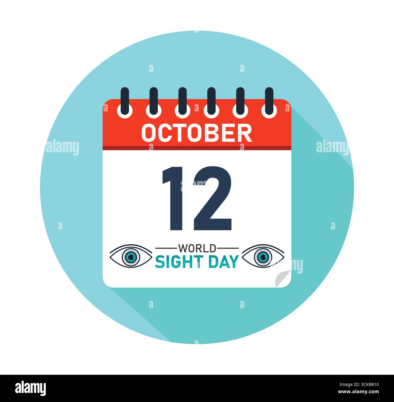 World Sight Day 12 ottobre Calendar Graphic Design. banner per post sui social media. Illustrazione vettoriale Illustrazione Vettoriale