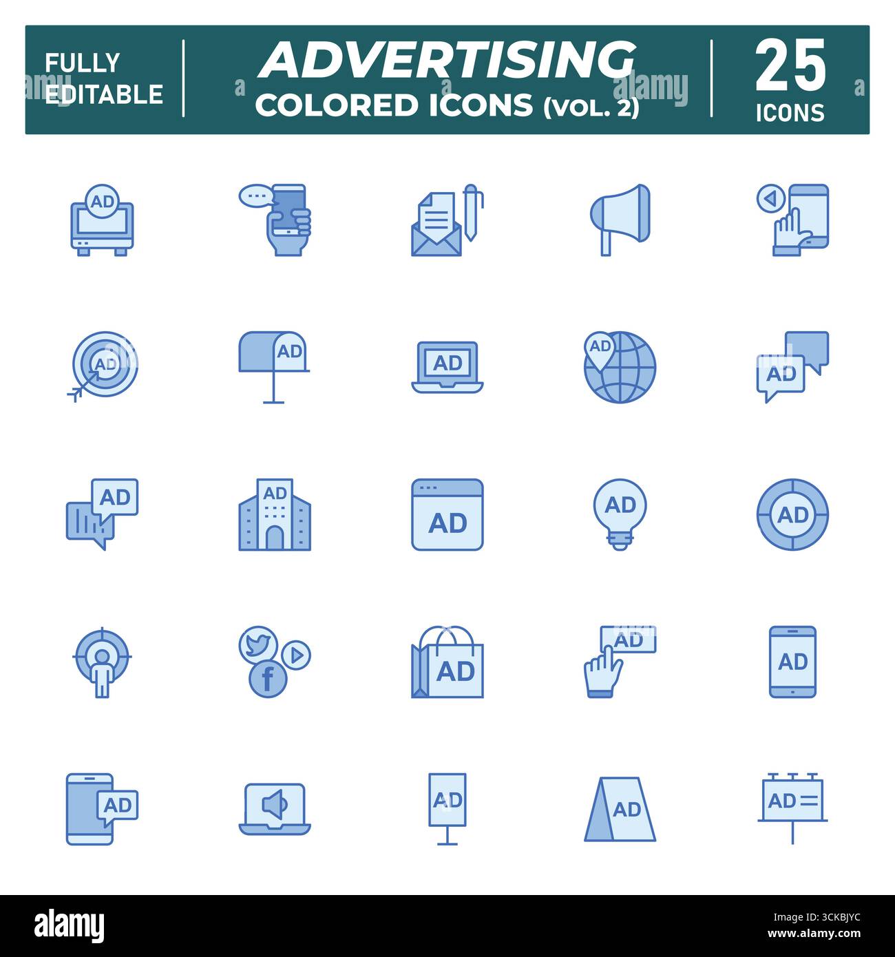 Icone colorate pubblicitarie (Vol. 2) Illustrazione Vettoriale