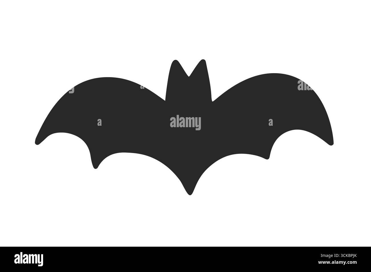 Sagoma del pipistrello di Halloween, icona disegnata a mano Illustrazione Vettoriale