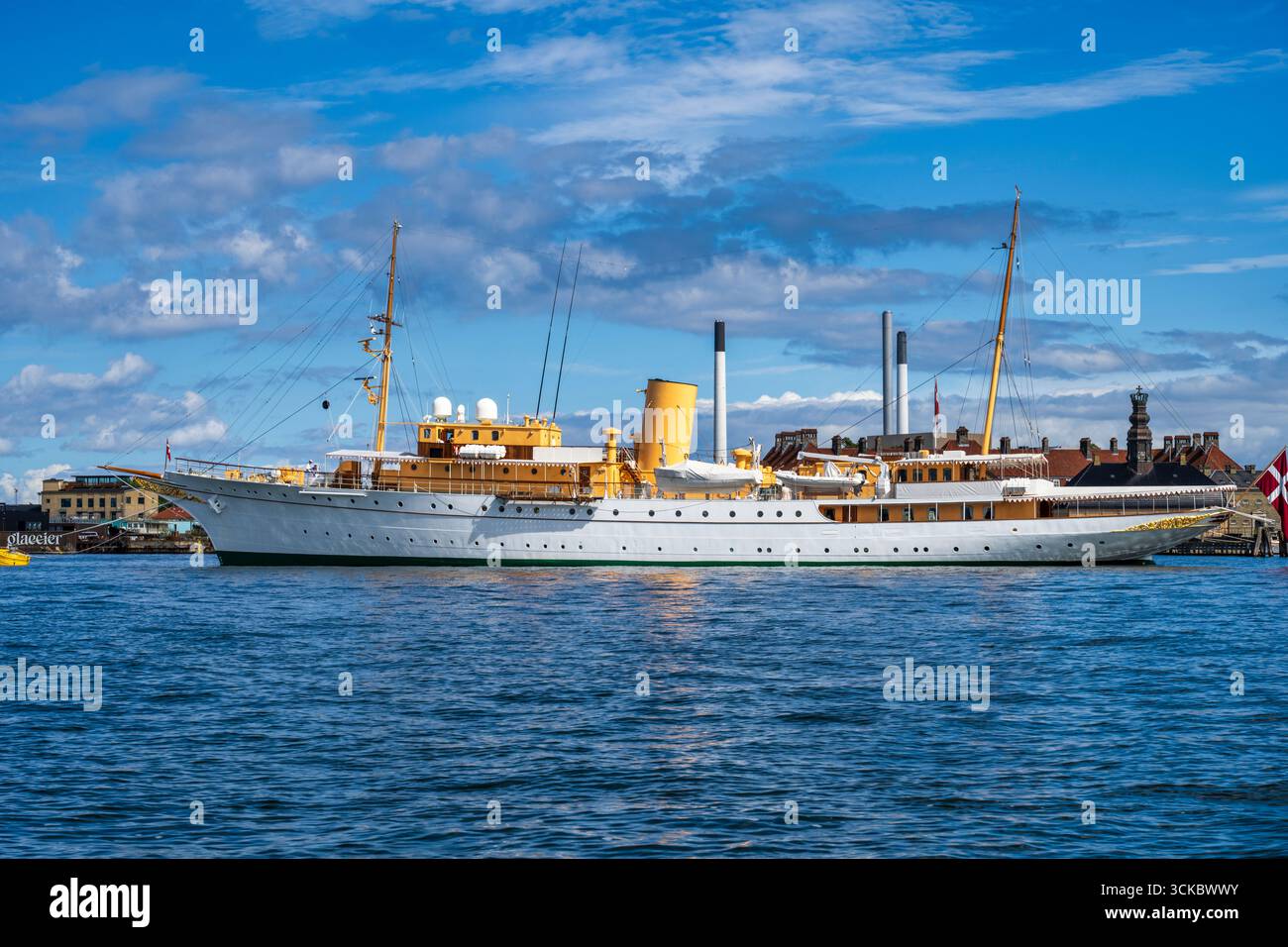 Danese Royal Yacht Dannebrog nel porto di Copenaghen, Danimarca, Europa settentrionale Foto Stock