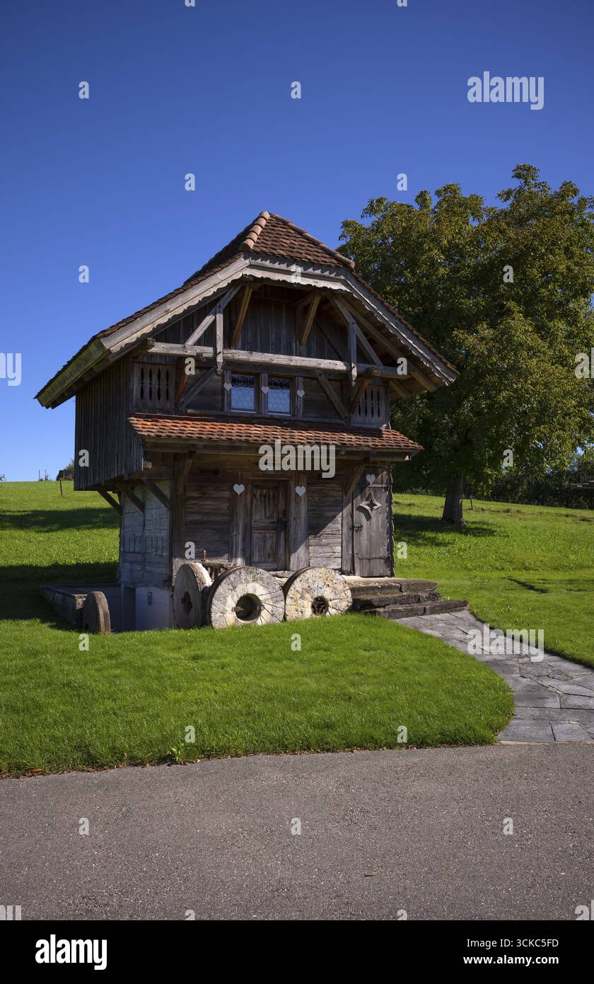 Stadelhaus, fienile, ex casa dei servitori, Ettiswil, Canton Lucerna, Svizzera Foto Stock