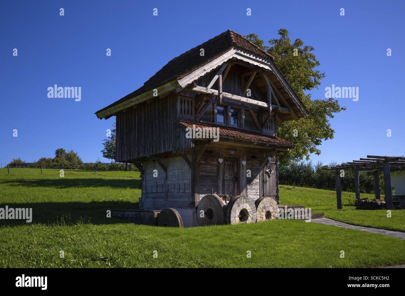Stadelhaus, fienile, ex casa dei servitori, Ettiswil, Canton Lucerna, Svizzera Foto Stock