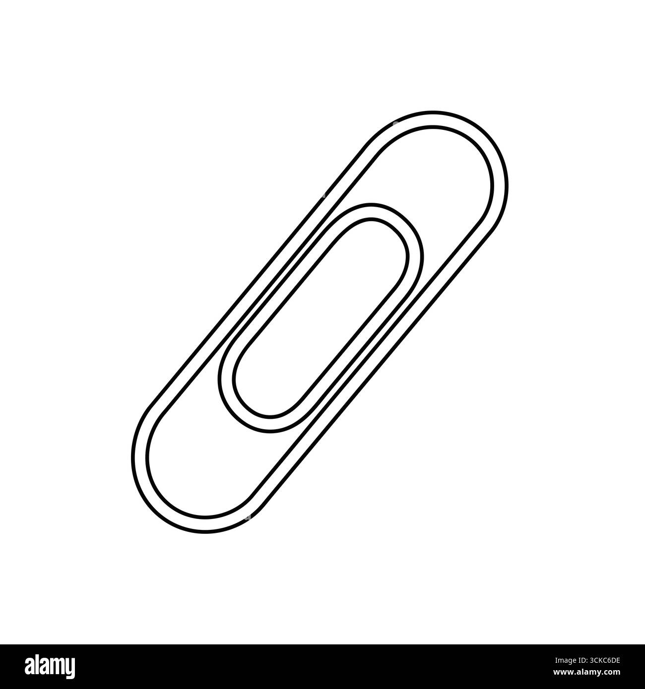 Grafica vettoriale della graffetta, un comune materiale di consumo per ufficio utilizzato per tenere insieme i fogli di carta in modo organizzato Illustrazione Vettoriale