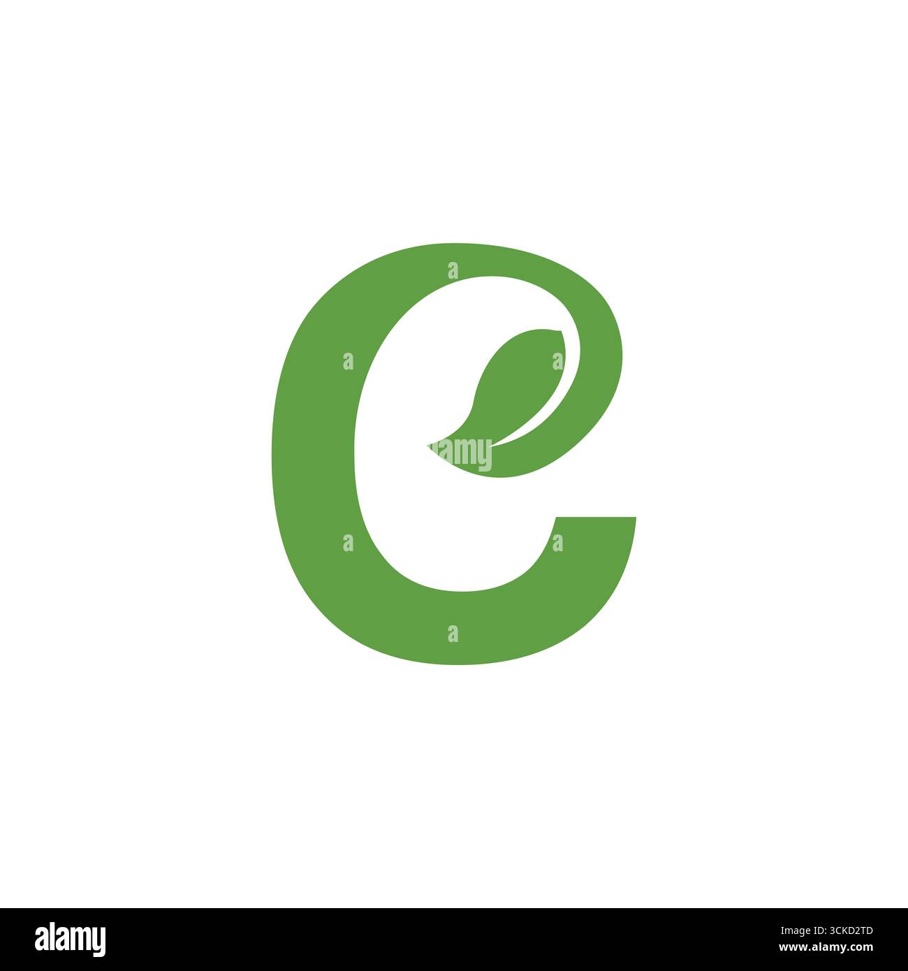 Un logo verde con lettera C e una foglia all'interno, che simboleggia ecosostenibilità, natura e sostenibilità. Perfetto per attività ambientali, organiche o ecologiche Illustrazione Vettoriale
