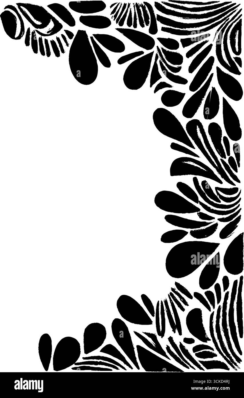 Design a mezza corona in edera stilizzato per progetti di arredamento e stampa. Illustrazione Vettoriale