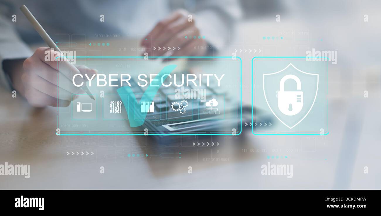 Strategie per la sicurezza informatica e la protezione dei dati nell'ambiente aziendale digitale. Foto Stock