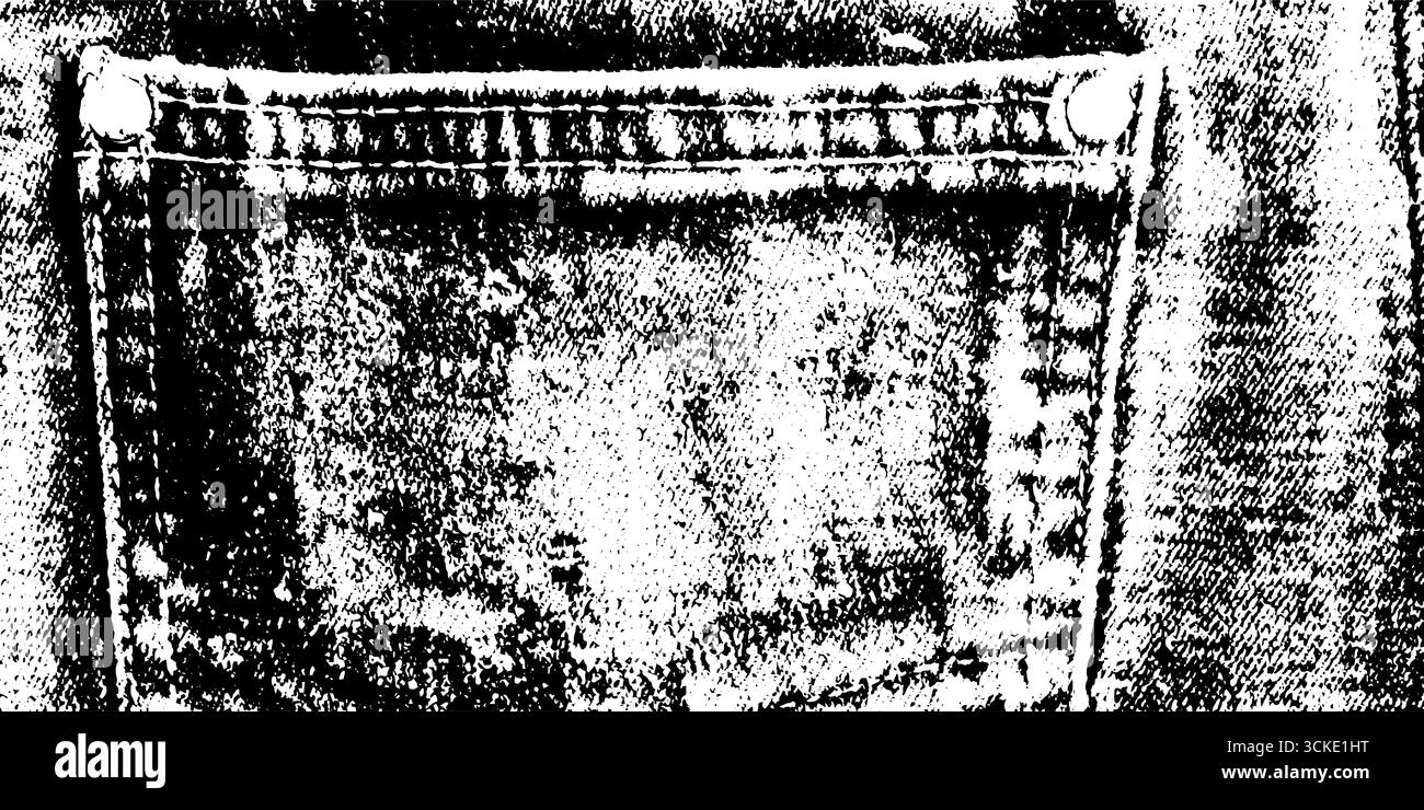 Tasca in denim sbiadito con ribattino e cuciture per un design grunge. Illustrazione Vettoriale