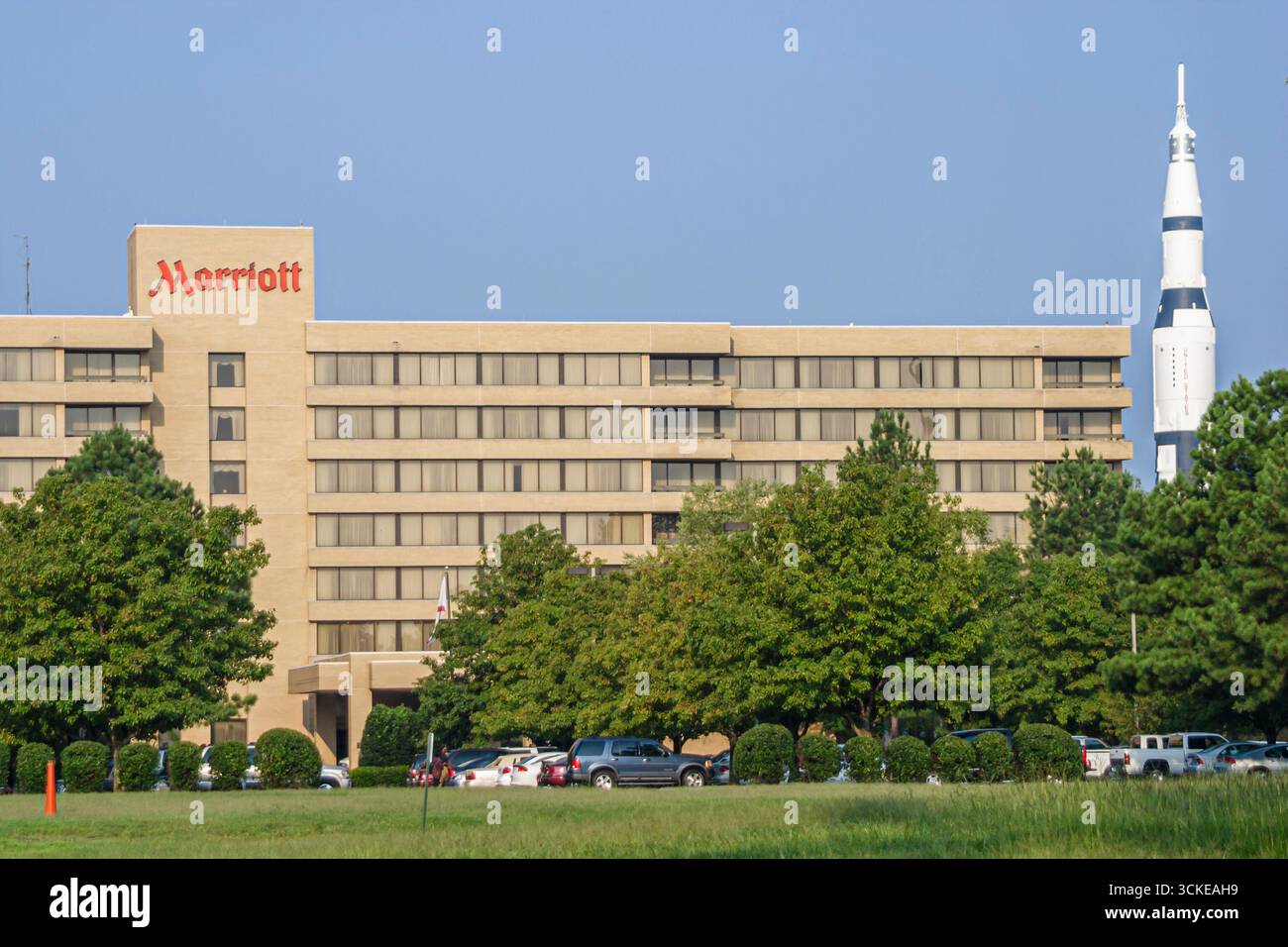 Huntsville, Alabama, Marriott Hotel vicino allo US Space & Rocket Center, centro Foto Stock