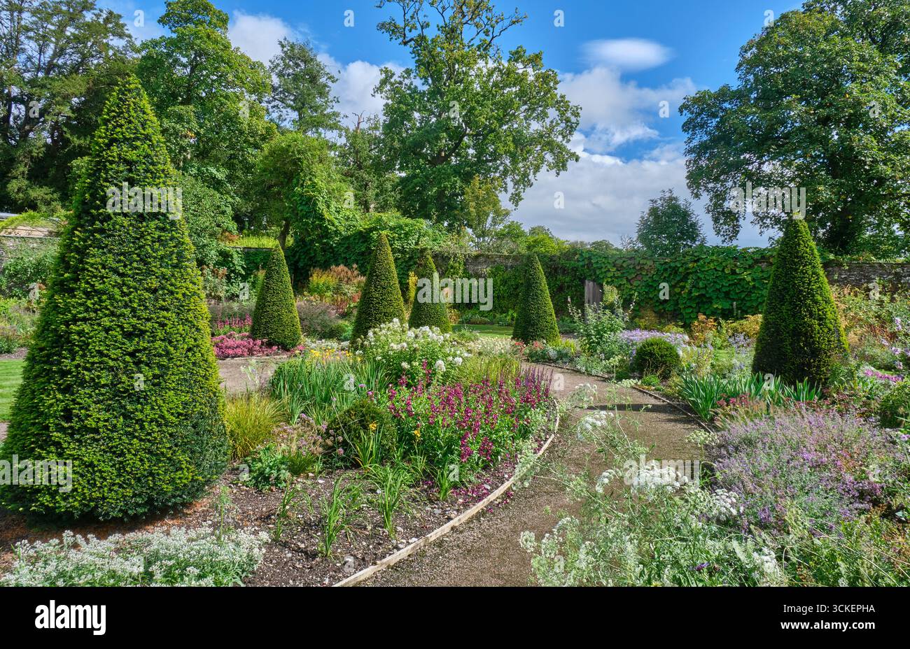 Upper Walled Garden presso Aberglasney Gardens, Llangathen, Llandeilo, Carmarthenshire Foto Stock