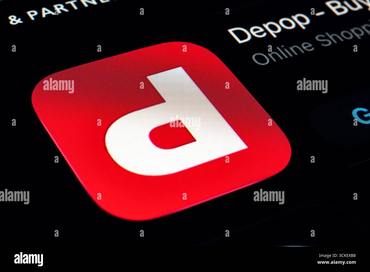 App Depop Foto Stock