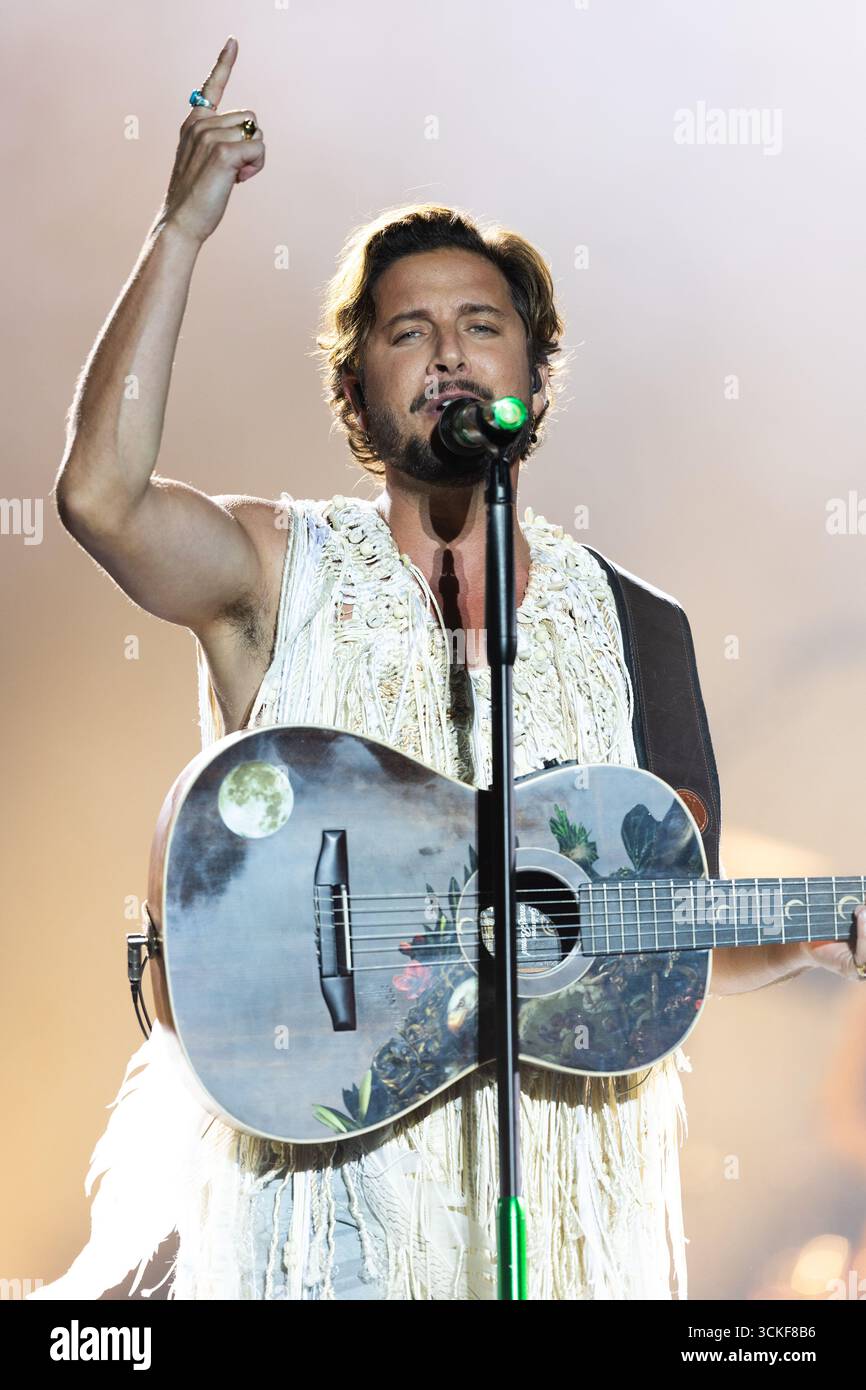 Madrid, Spagna. 11 settembre 2025. Manuel Carrasco alla Movistar Arena con il suo tour di Salvaje. (Foto di Rafael Beltran/Alamy Live News) Foto Stock