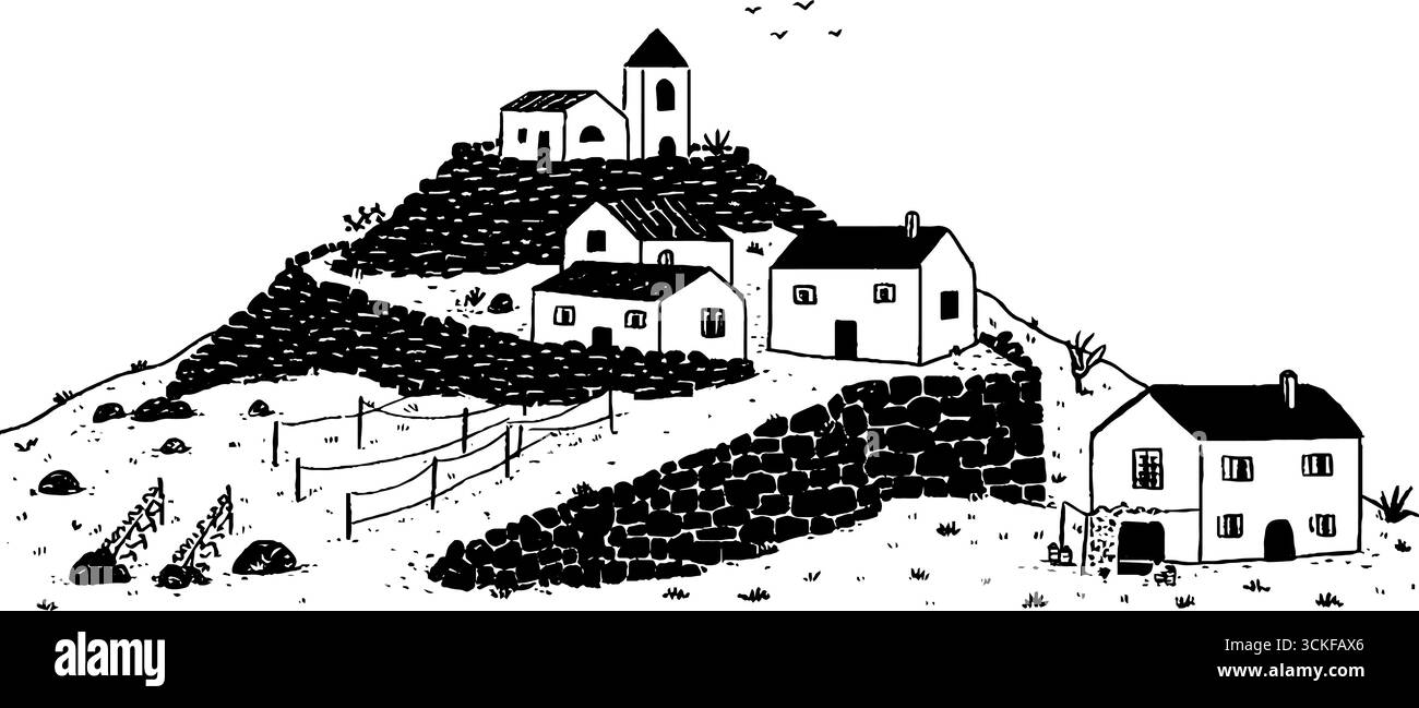 Scenografia minimalista in bianco e nero per progetti artistici e di design. Illustrazione Vettoriale