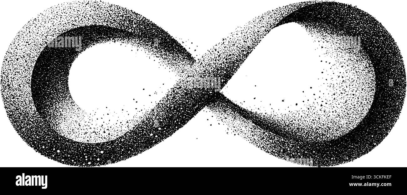 Infiniti Möbius di strisce che creano stampe a puntini e tatuaggi vintage. Illustrazione Vettoriale