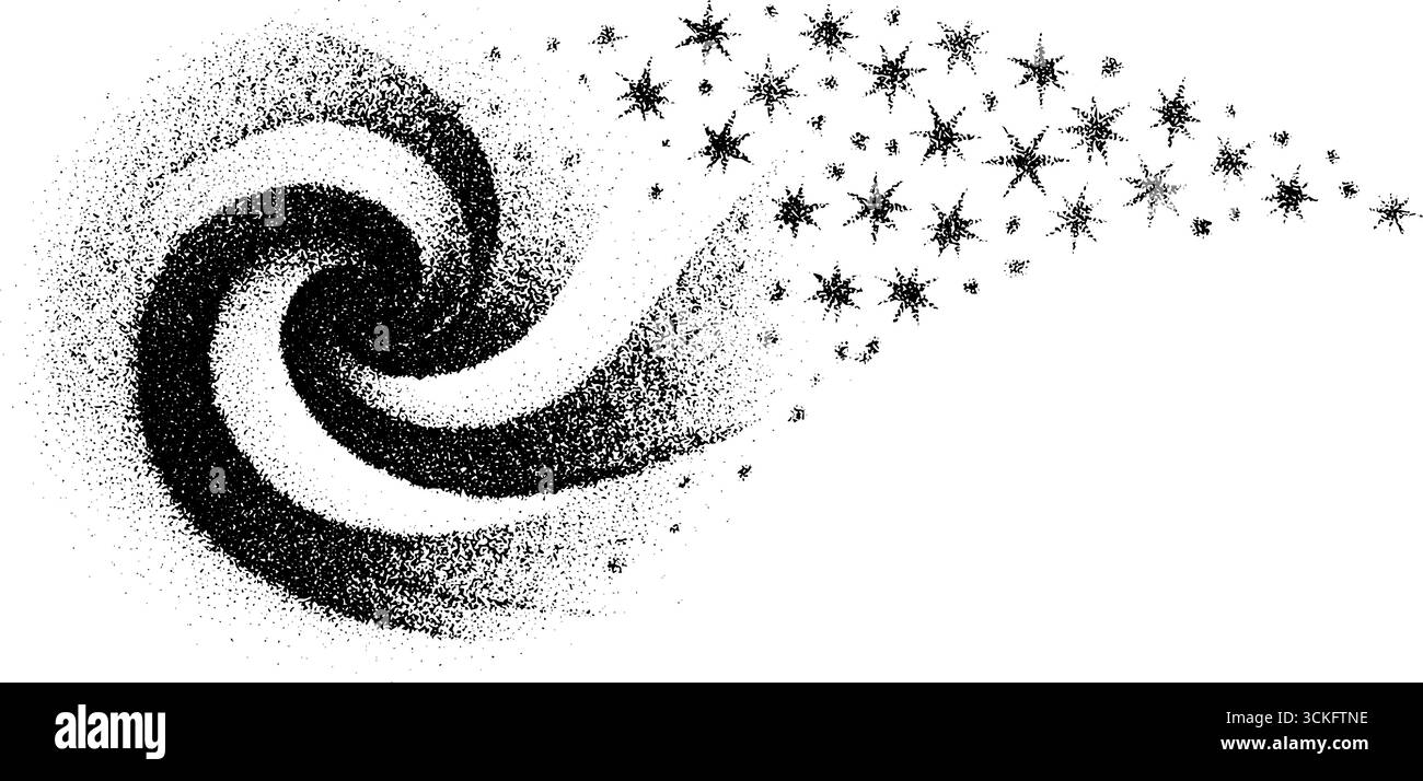 Ammasso stellare cosmico che soffoca il design con galassia a spirale per progetti artistici. Illustrazione Vettoriale