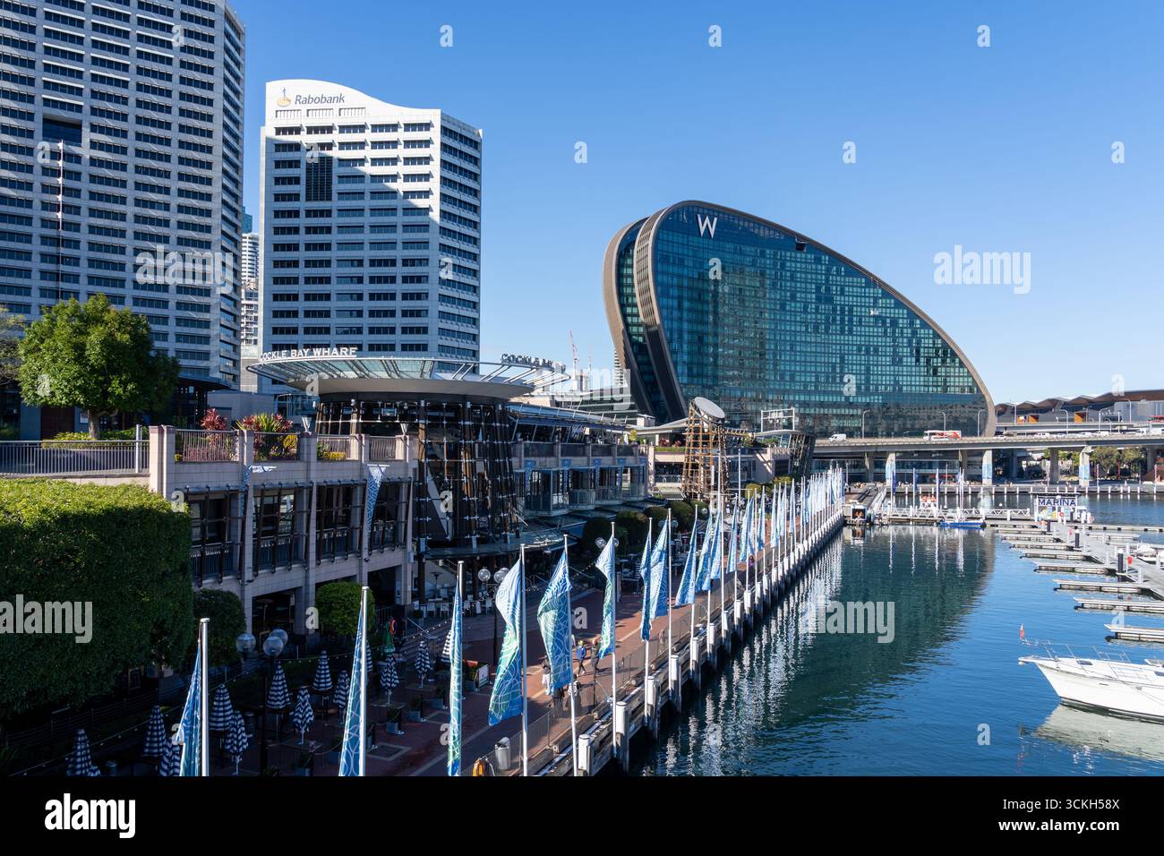 Vista di Darling Harbour a Sydney, Australia. Foto Stock