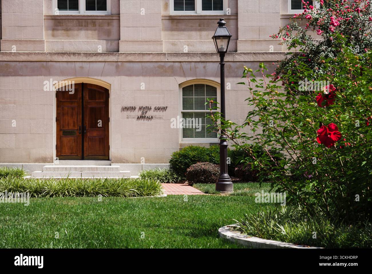 Vista sul prato di E. Barrett Prettyman Corte d'appello degli Stati Uniti Foto Stock