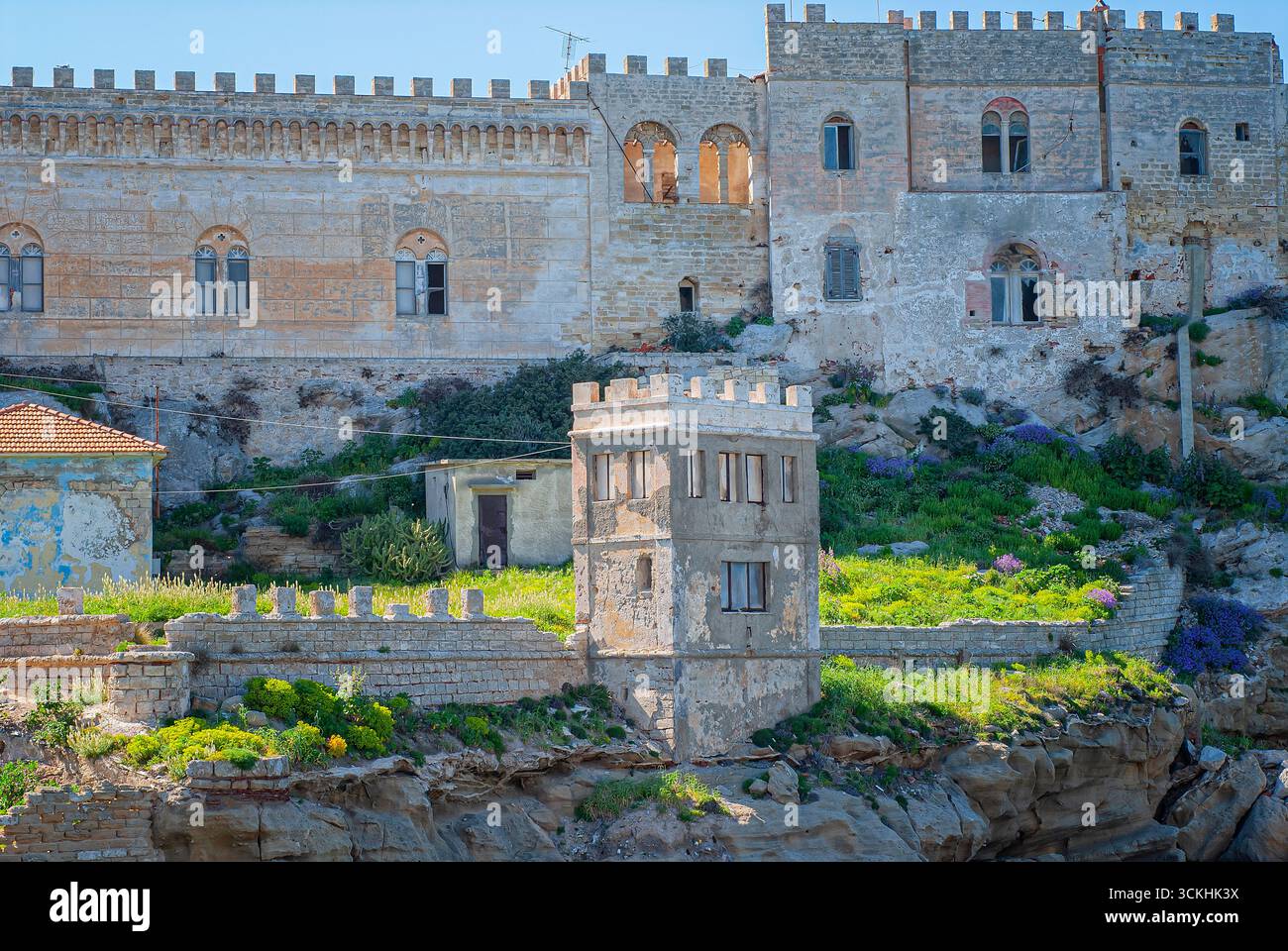Forte Teglia. Isola di Pianosa, Arcipelago Toscano, Livorno, Italia. Foto Stock