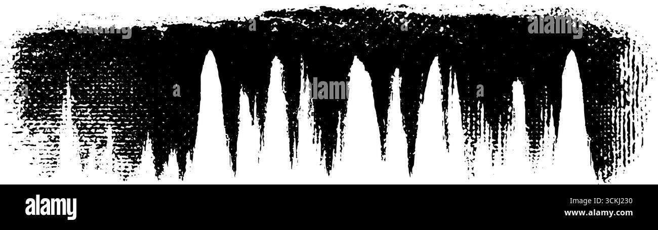 Stencil art grunge in bianco e nero per la creatività urbana. Illustrazione Vettoriale