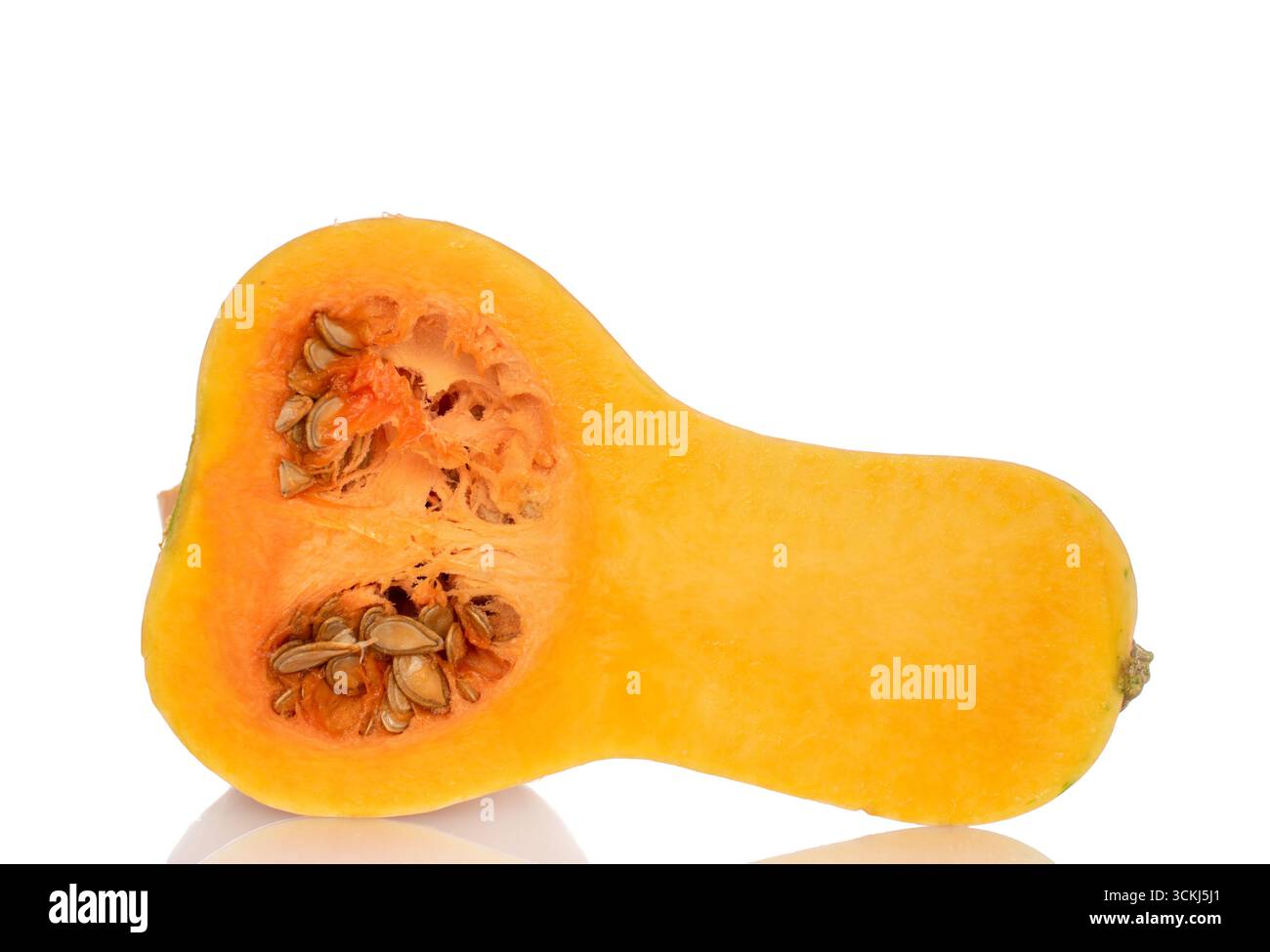 Zucche dolci mature isolate su sfondo bianco, primo piano. Foto Stock