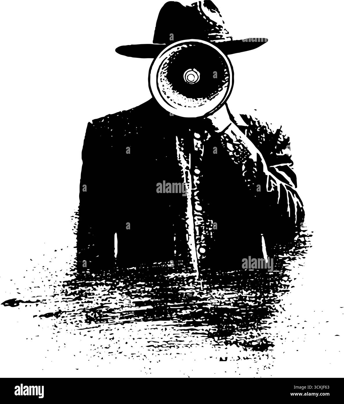 Espressione urbana in bianco e nero: Collezione di disegni stencil grunge. Illustrazione Vettoriale