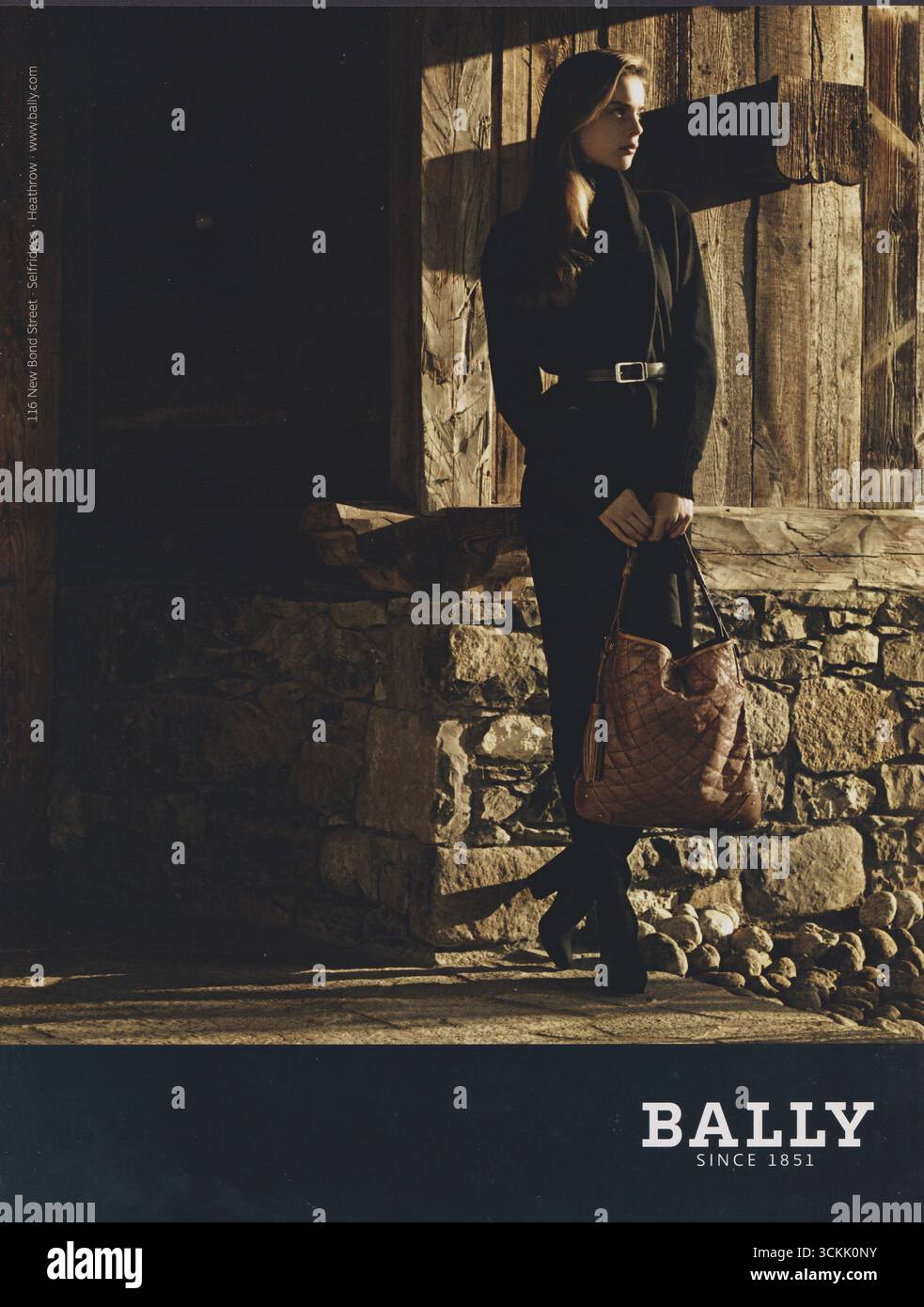 Poster pubblicità Bally casa di moda in rivista cartacea da 2007 anni, pubblicità, pubblicità creativa Bally da 2000 Foto Stock