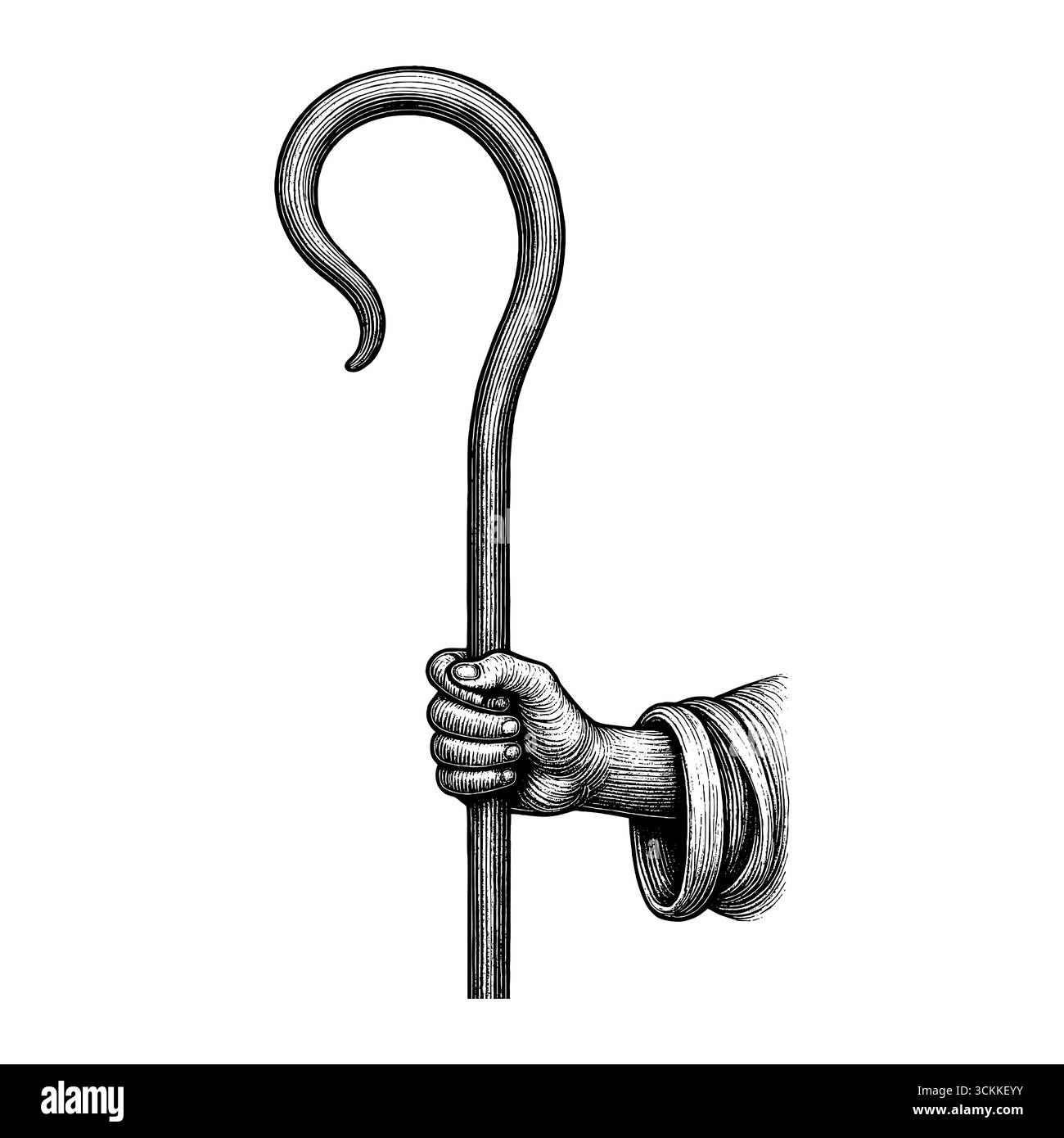 Il personale di Shepherd è in mano. Illustrazione Vettoriale