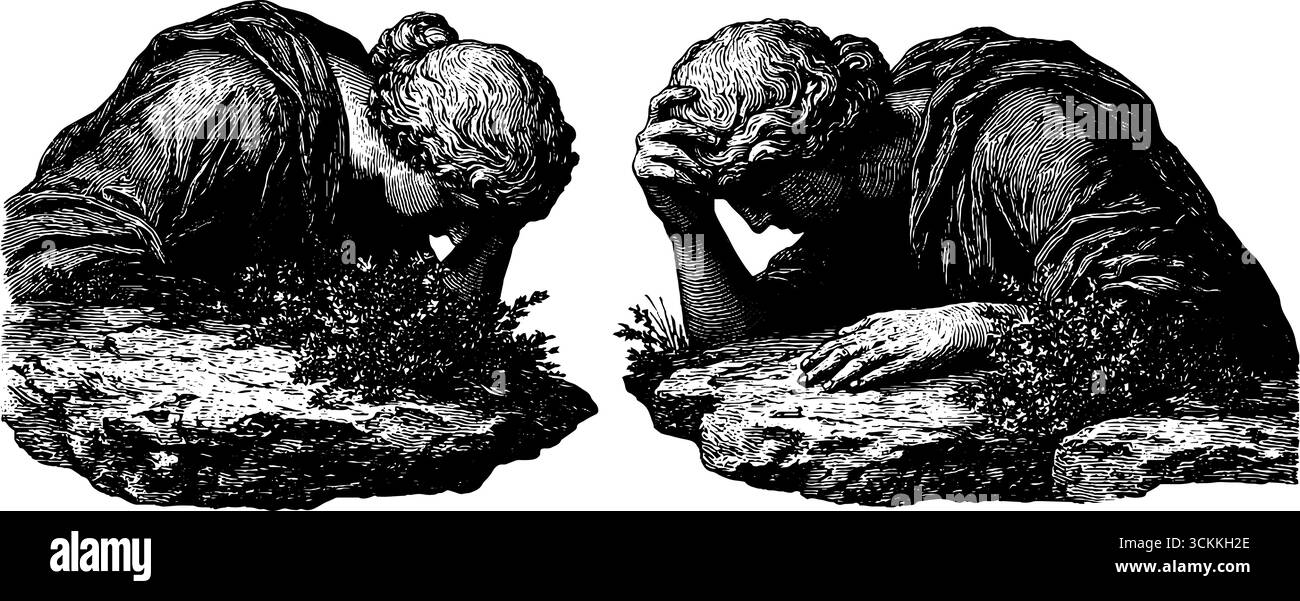 Collage di mezzitoni incisi con frammenti di statua di atena per il design artistico. Illustrazione Vettoriale