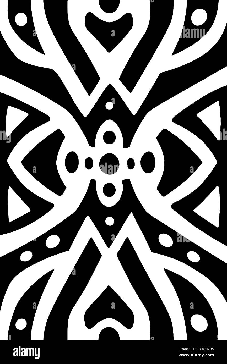 Banner con motivi etnici incisi per il design artistico e la decorazione. Illustrazione Vettoriale