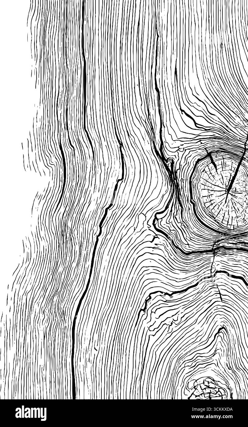 Sfondo di campitura lineare astratto della venatura del legno per i progetti di progettazione. Illustrazione Vettoriale