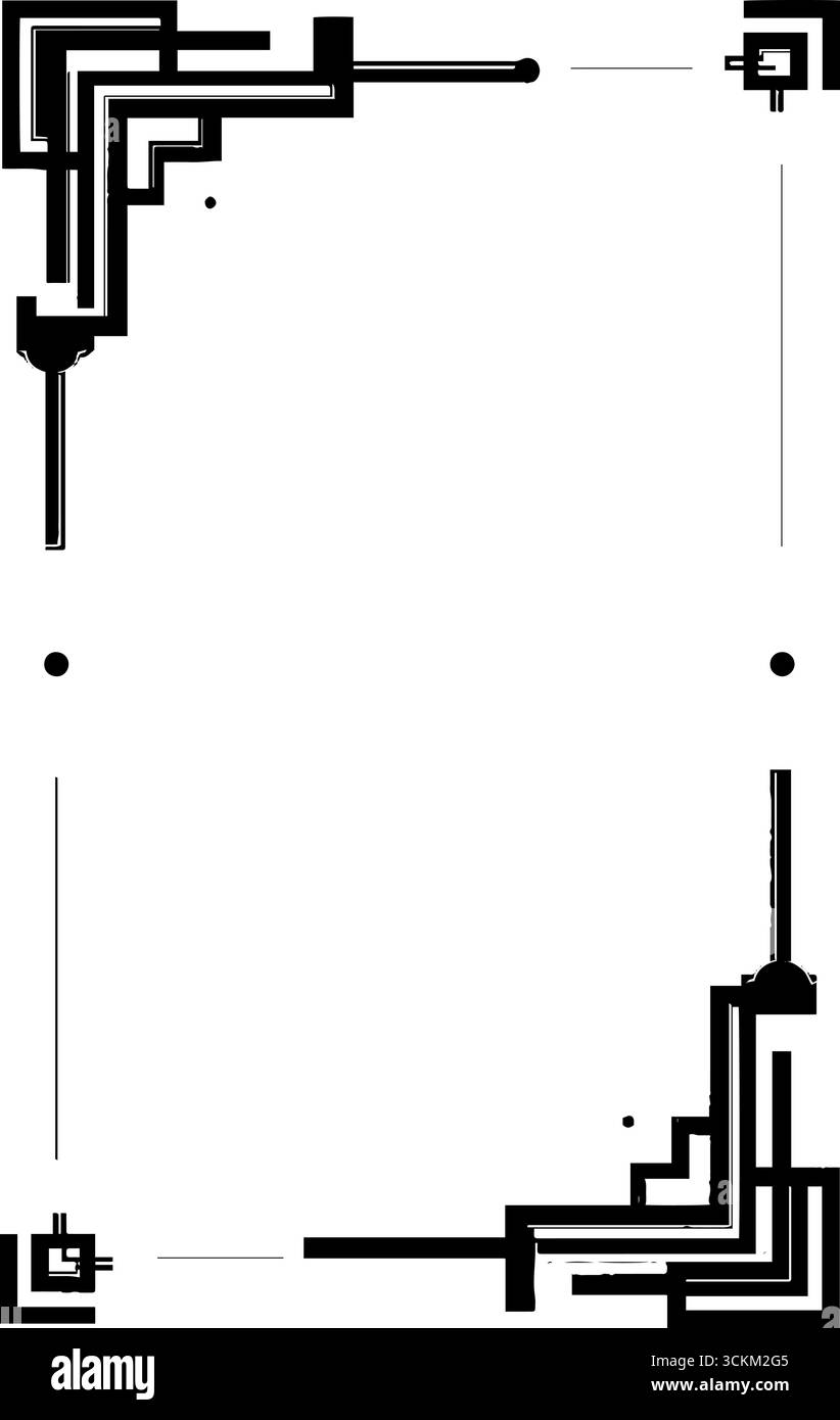 Cornice astratta minimalista con icone della cerimonia del tè per i progetti di design. Illustrazione Vettoriale