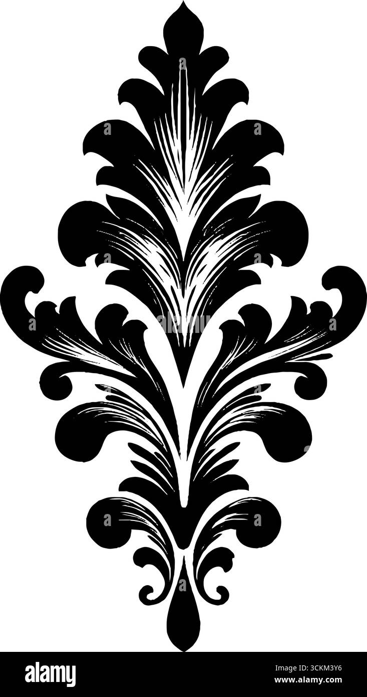 Elegante design abstract dei bordi in bianco e nero per progetti d'arte vintage e retrò. Illustrazione Vettoriale