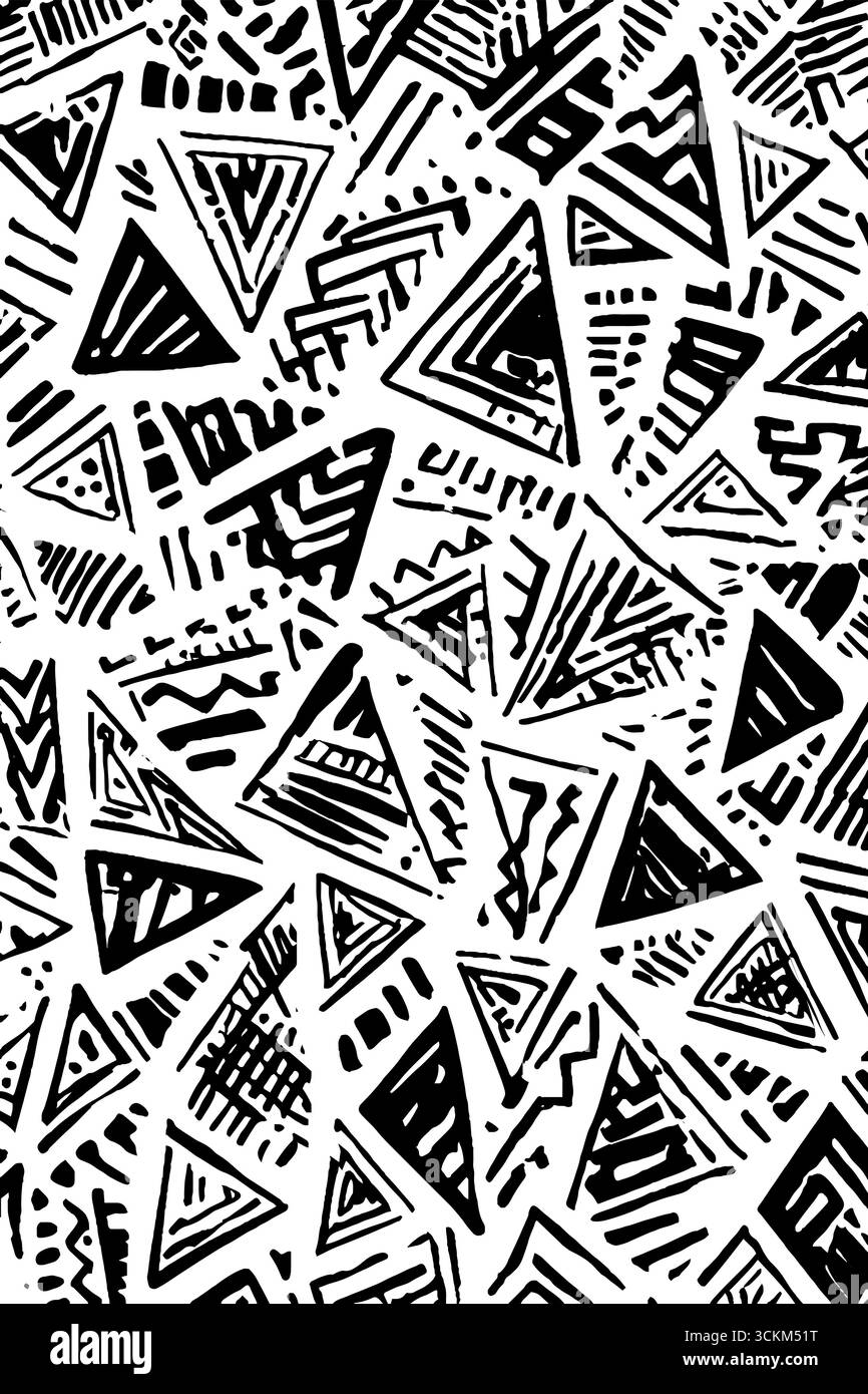 Design astratto di scudo etnico e motivo a zig-zag per l'uso su sfondo. Illustrazione Vettoriale