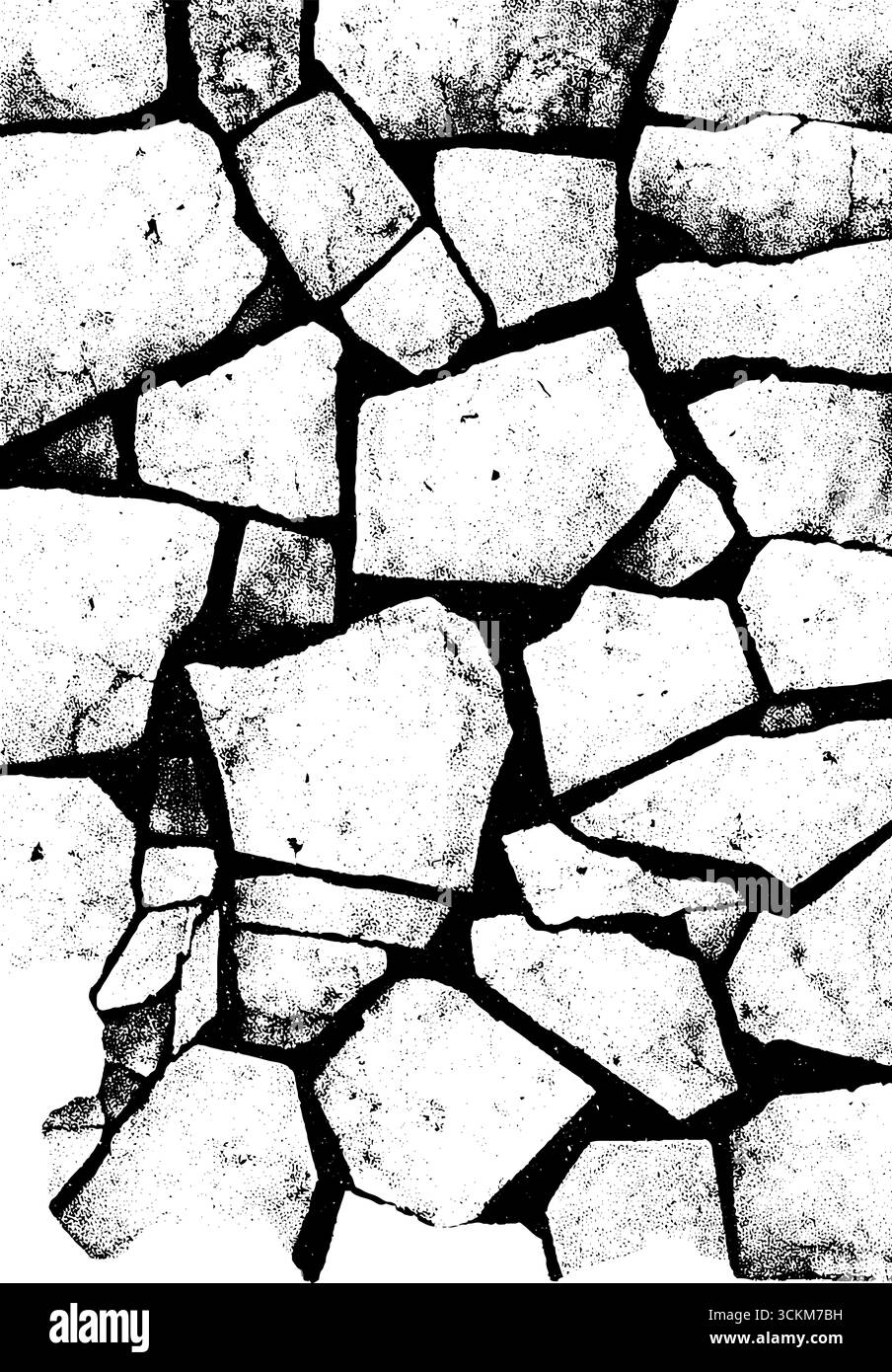 Motivo astratto di blocchi di roccia ignea - design ispirato alla natura per sfondi e texture. Illustrazione Vettoriale