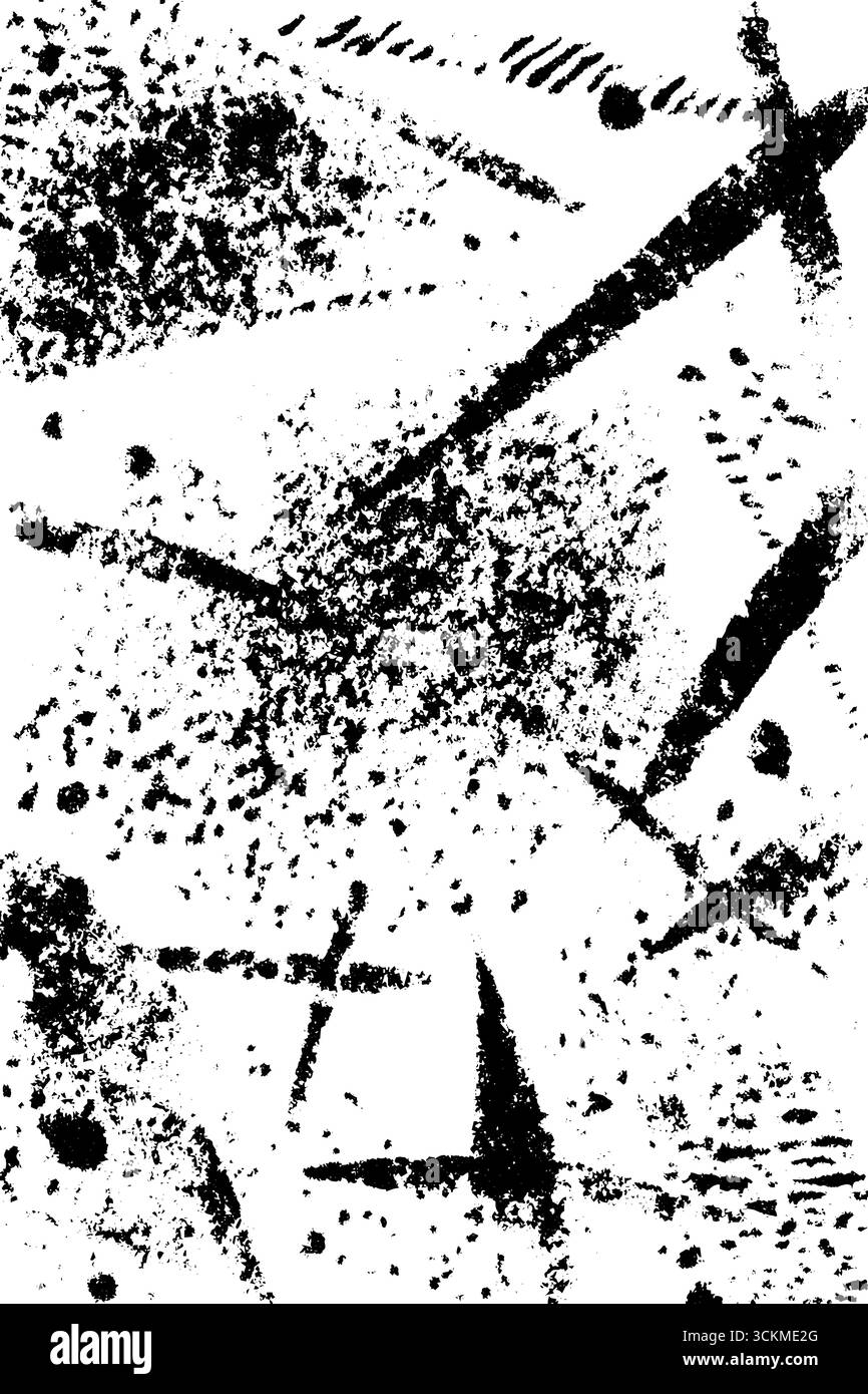 Mappa celeste in bianco e nero con texture a stelle per il design. Illustrazione Vettoriale