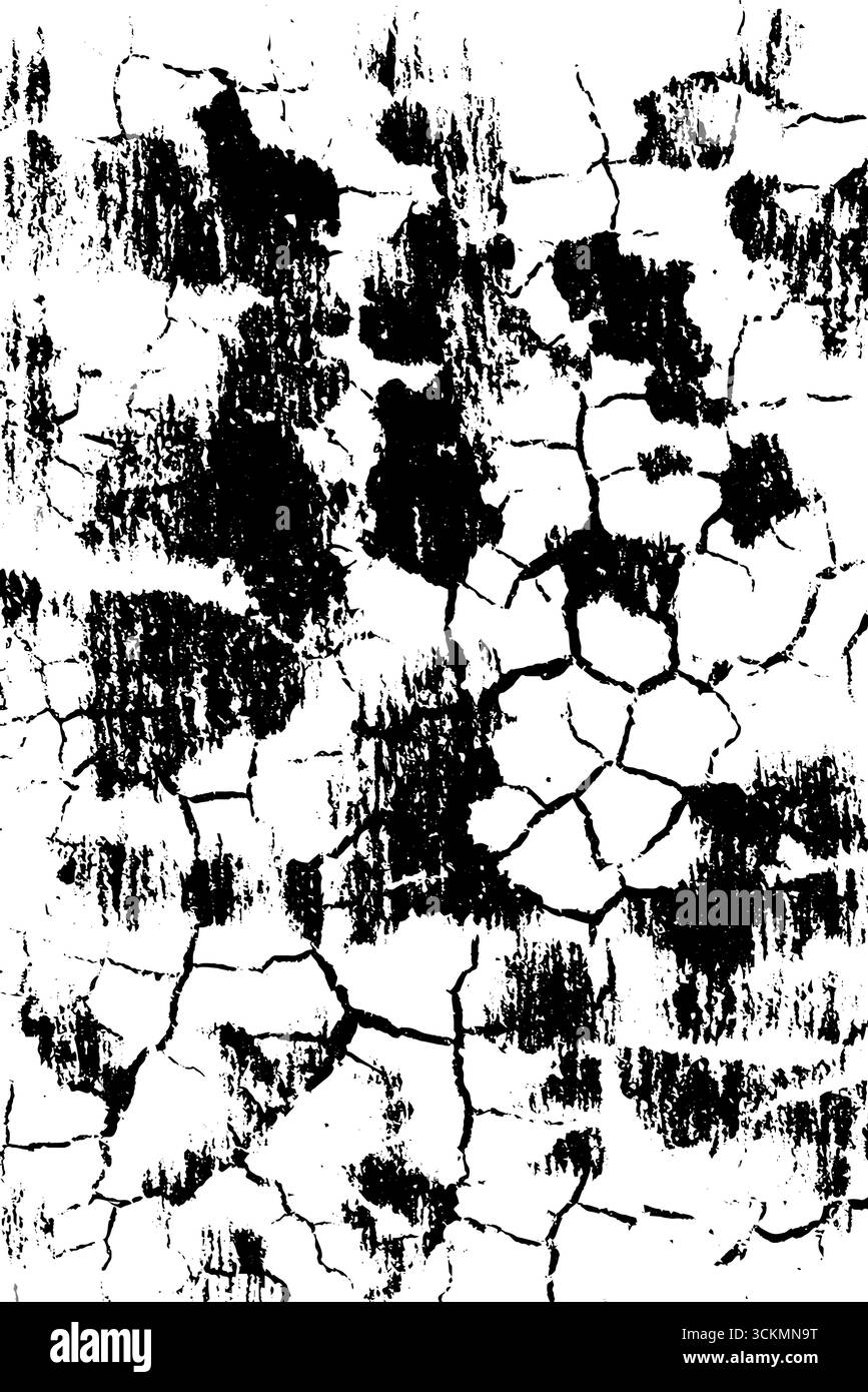 Struttura delle pareti in vernice monocromatica incrinata per sfondi vintage e grunge. Illustrazione Vettoriale