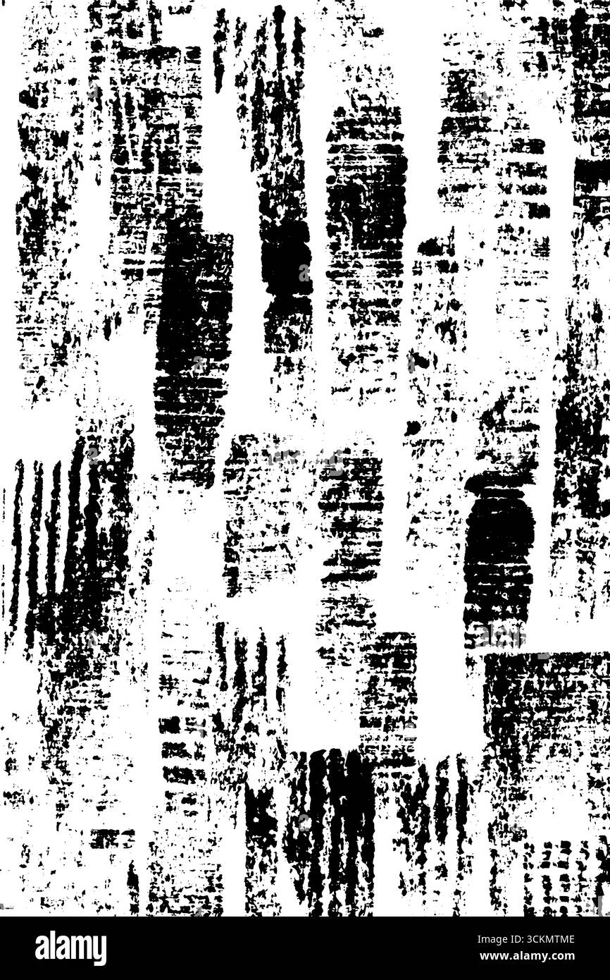 Paesaggio urbano astratto in bianco e nero con un design ad arco brutalista per uno sfondo artistico. Illustrazione Vettoriale