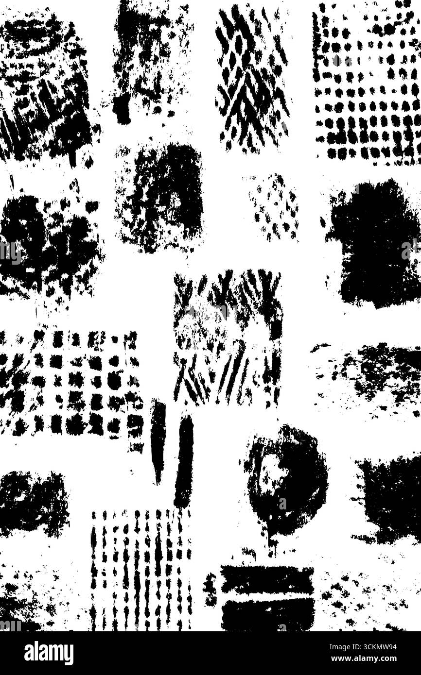 Carta da parati geometrica a contrasto elevato ispirata al bauhaus per progetti di design moderno. Illustrazione Vettoriale