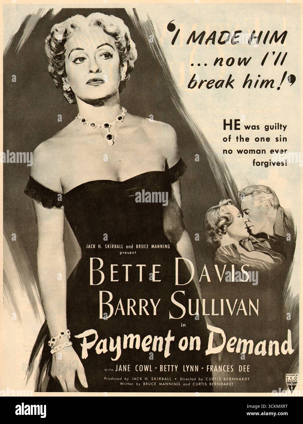1951 annuncio di pagamento su richiesta, con Bette Davis e Barry Sullivan, dramma diretto da Curtis Bernhardt. Foto Stock 1951 annuncio di pagamento su richiesta, con Bette Davis e Barry Sullivan, dramma diretto da Curtis Bernhardt. Foto Stock