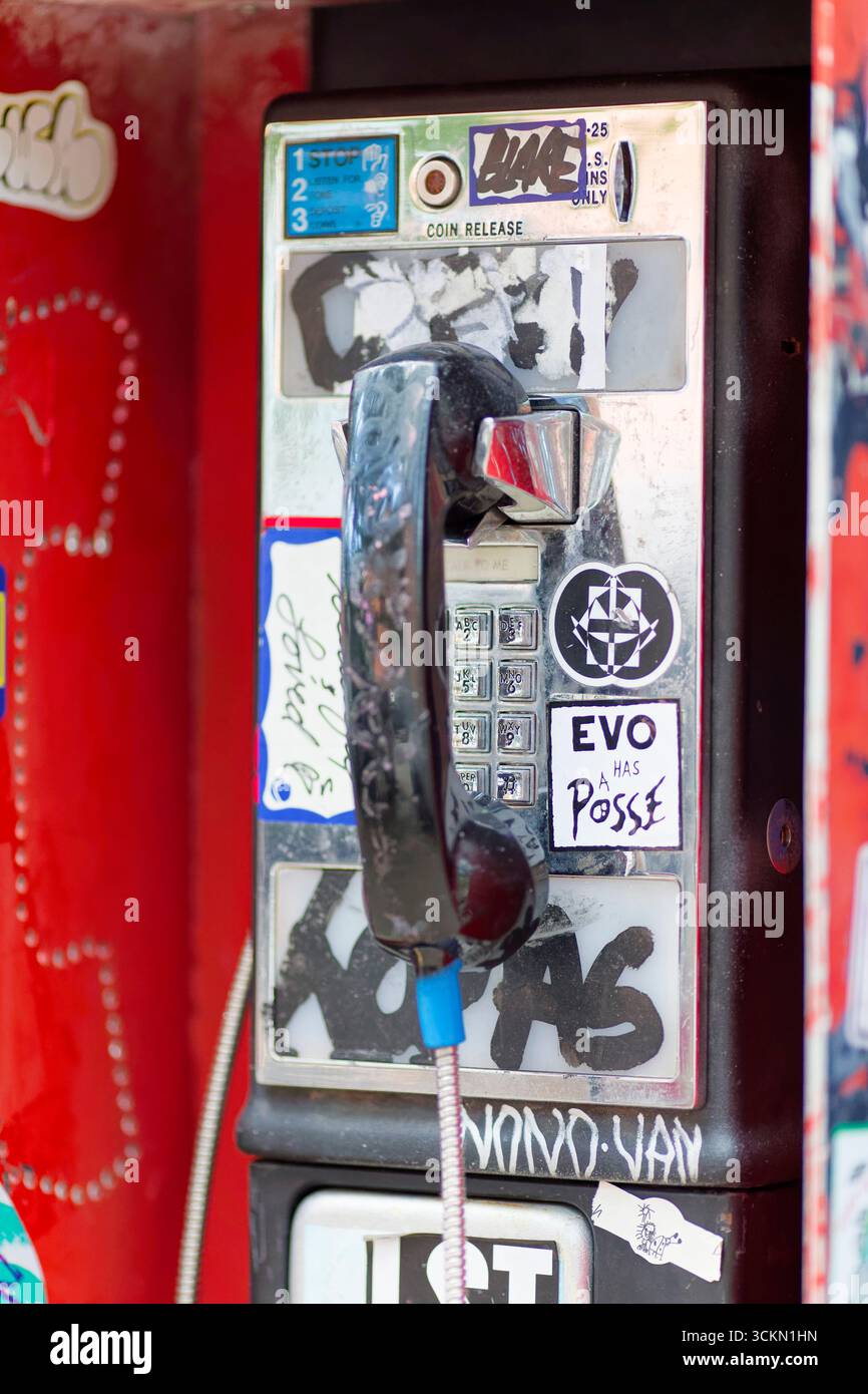 Telefono a pagamento NYC Foto Stock
