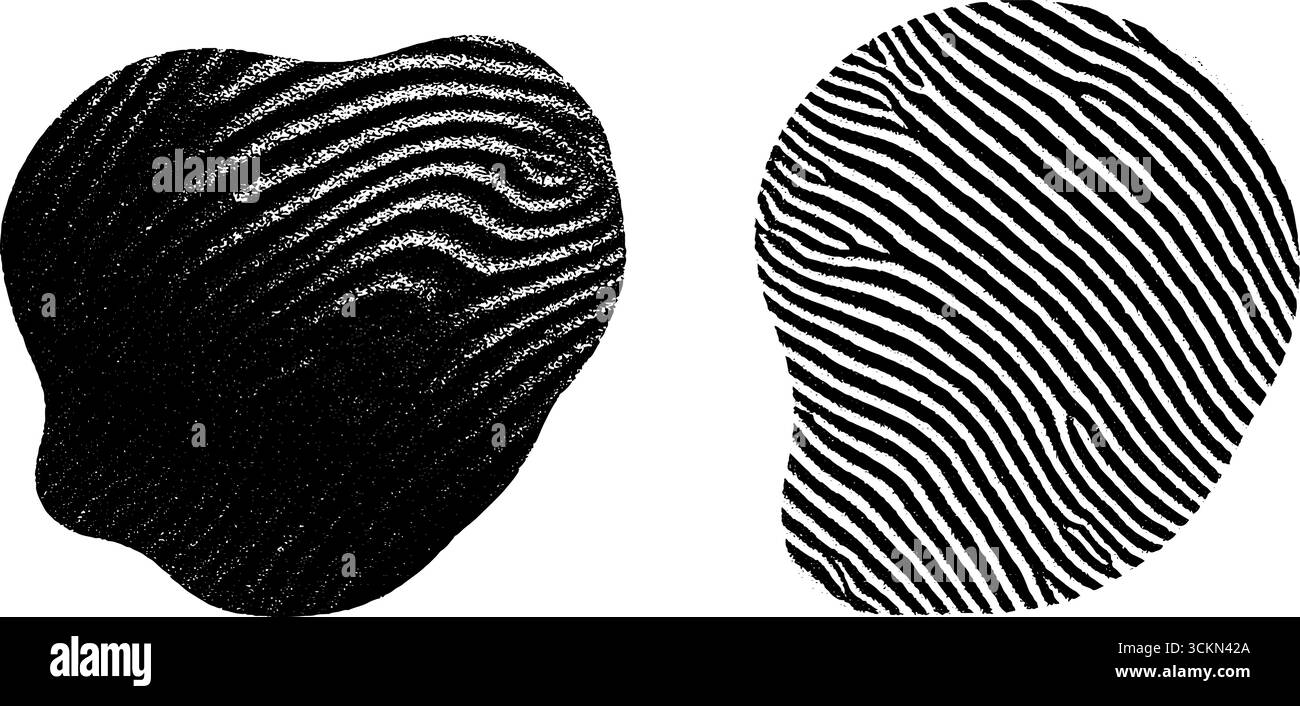 Motivi di interferenza delle onde artistiche incise per il design e la decorazione. Illustrazione Vettoriale