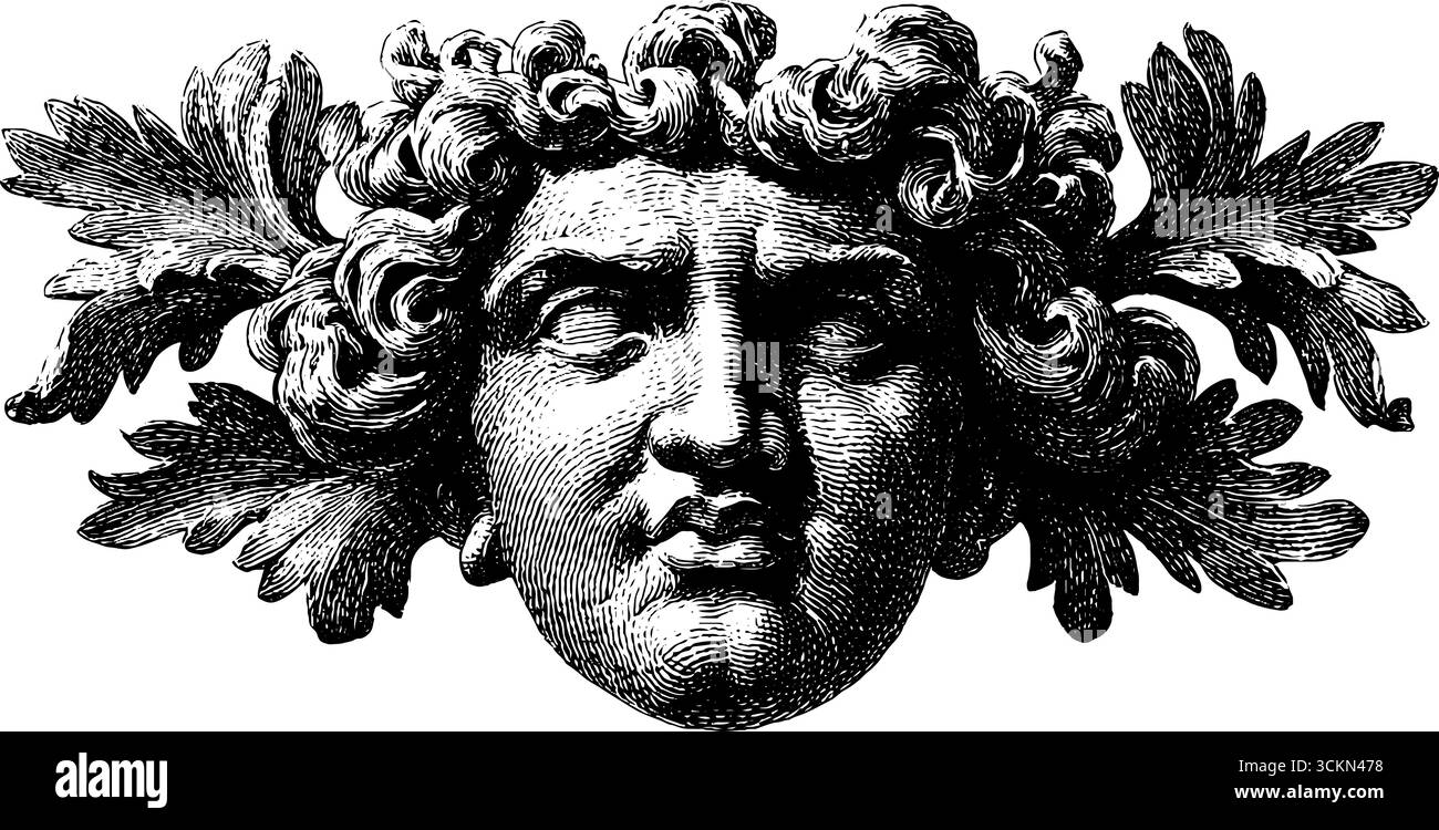 Dettagli architettonici barocchi con intricata illustrazione scultorea della facciata per il design. Illustrazione Vettoriale