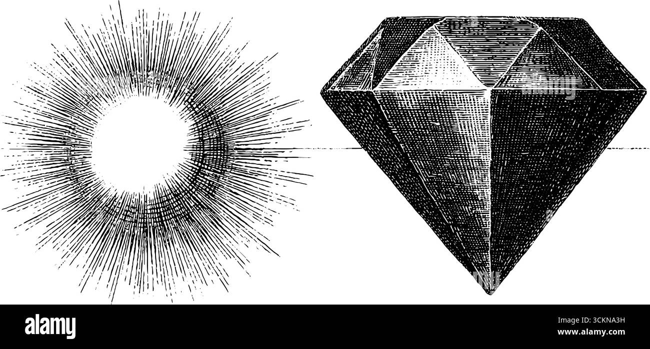 Disegni geometrici con linee parallele e scoppio di sole per l'arte e la decorazione. Illustrazione Vettoriale