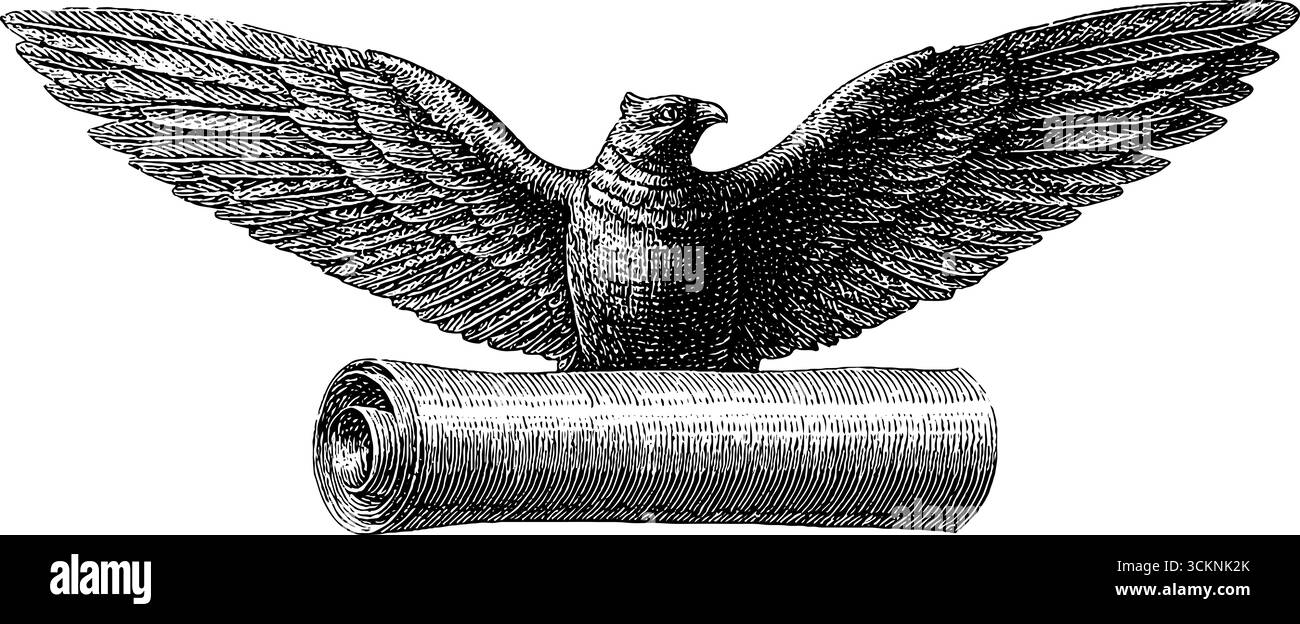 Illustrazione incisa di morfeo con ali da sogno. Illustrazione Vettoriale