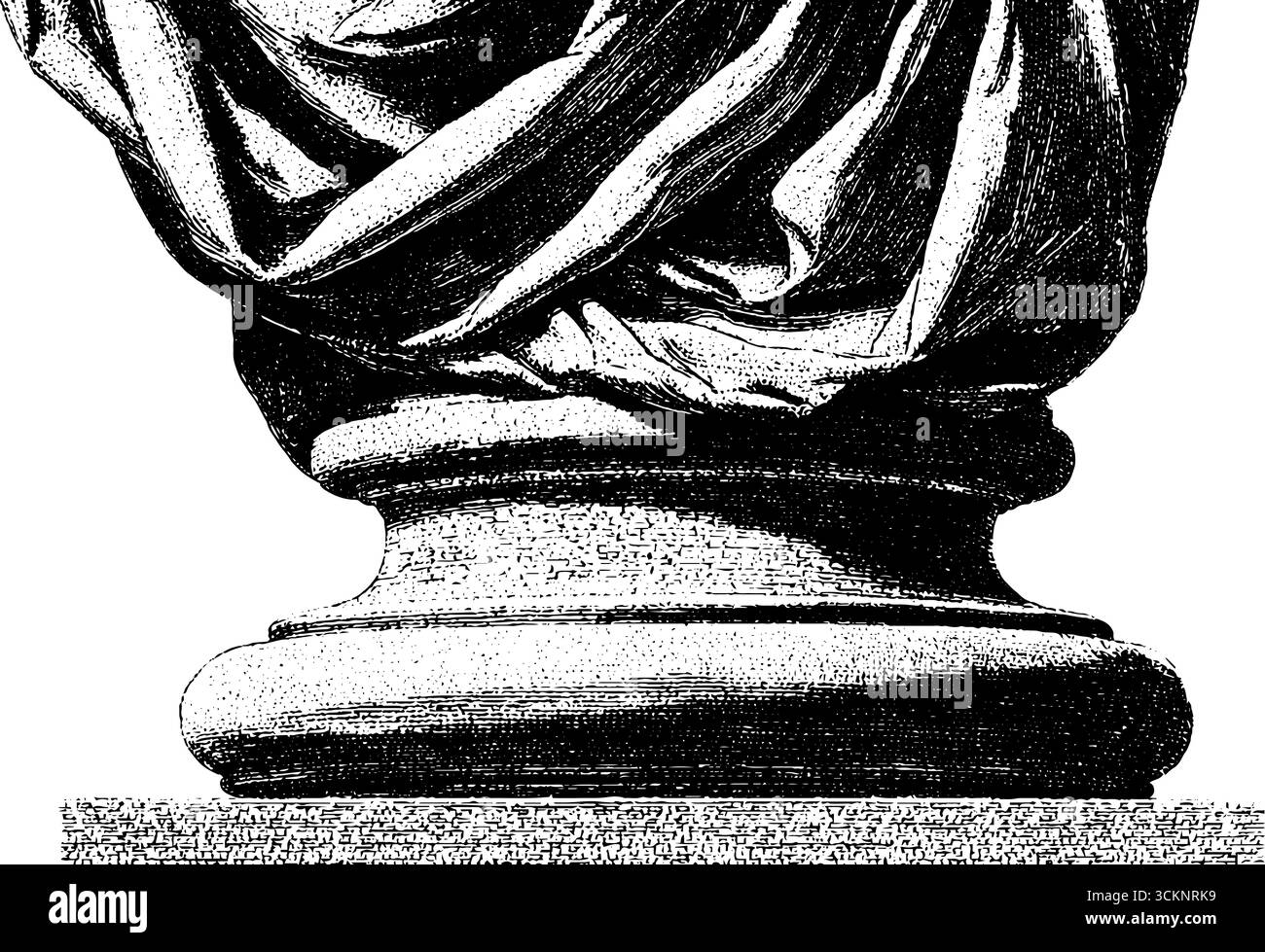 Statua in stile mosaico con incisione, design a frammenti per l'arte e l'arredamento. Illustrazione Vettoriale