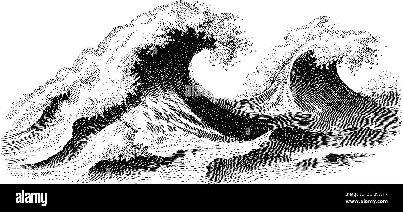 Trasformazione mitica di proteo: Arte incisa della forma che cambia la divinità del mare. Illustrazione Vettoriale