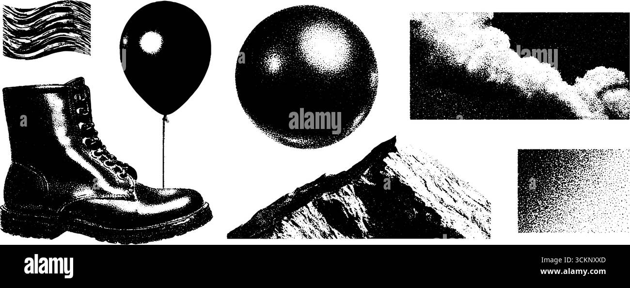 incisione annetdebar vintage stippling e texture mezzitoni i 5536d358-37d5-462d-a568-978f311f7677 0 tracciato Illustrazione Vettoriale