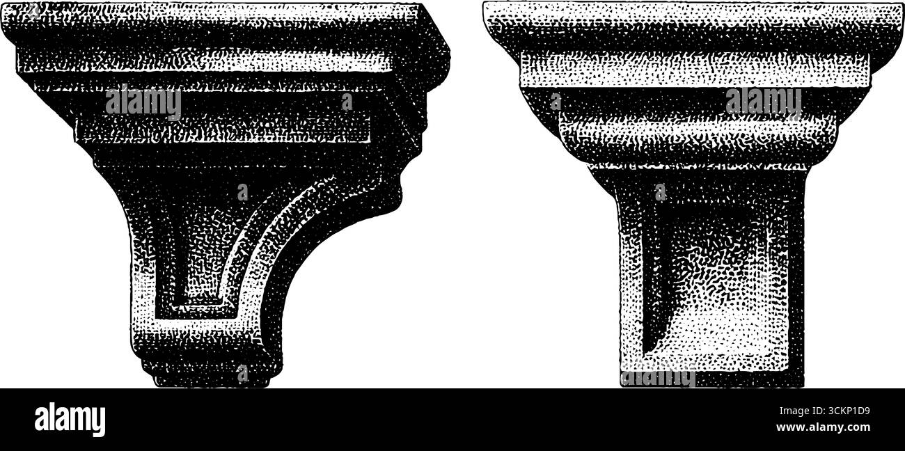 Design di frammenti d'architettura d'epoca per progetti artistici storici. Illustrazione Vettoriale