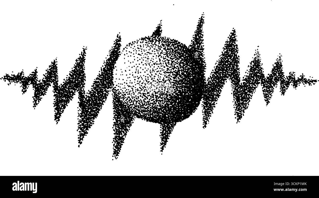 Grafica astratta a inchiostro con mezzitoni e motivi a zigzag per un design moderno. Illustrazione Vettoriale